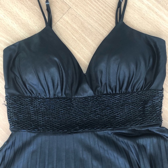 SALE!!! Black fit and flare dress. Crepe skirt Beaded band - Picture 3 of 6